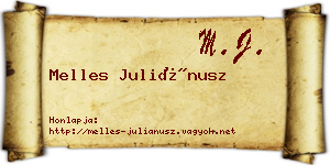 Melles Juliánusz névjegykártya